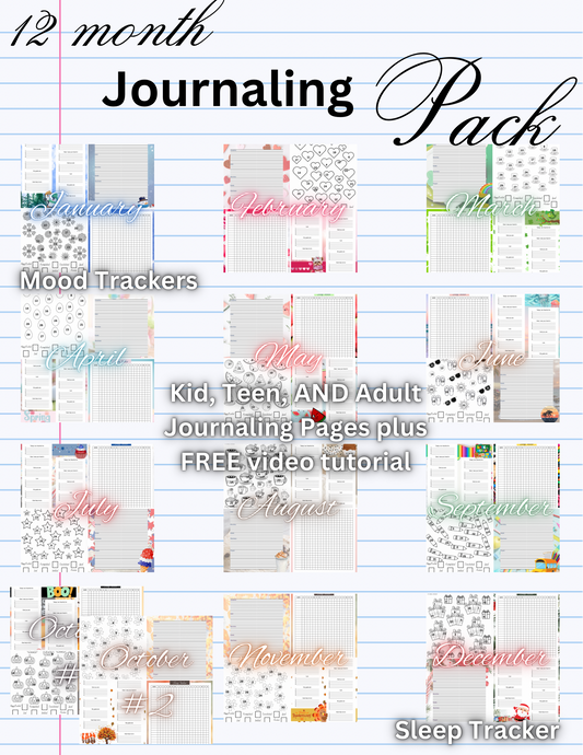 12 month Journaling Pack